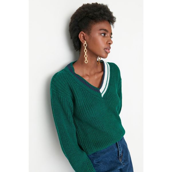 Trendyol Trendyol Green Balloon Sleeve Knitwear Sweater
