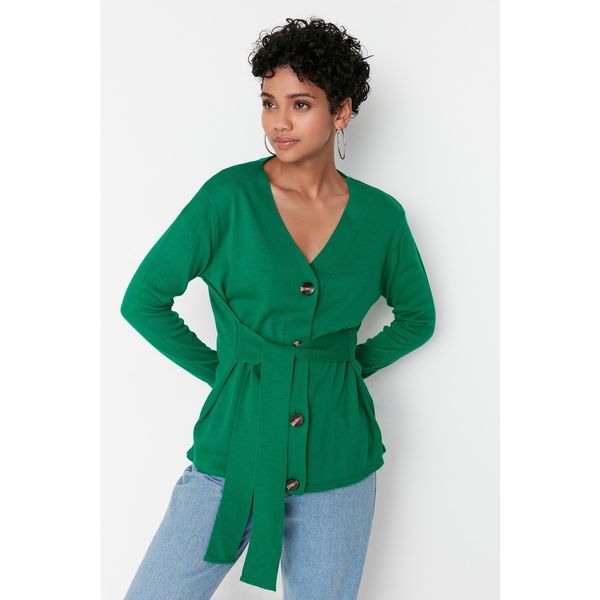 Trendyol Trendyol Green Belted Knitwear Cardigan