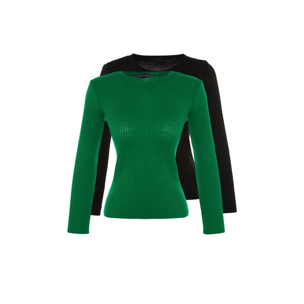 Trendyol Trendyol Green-Black Knitwear Sweater