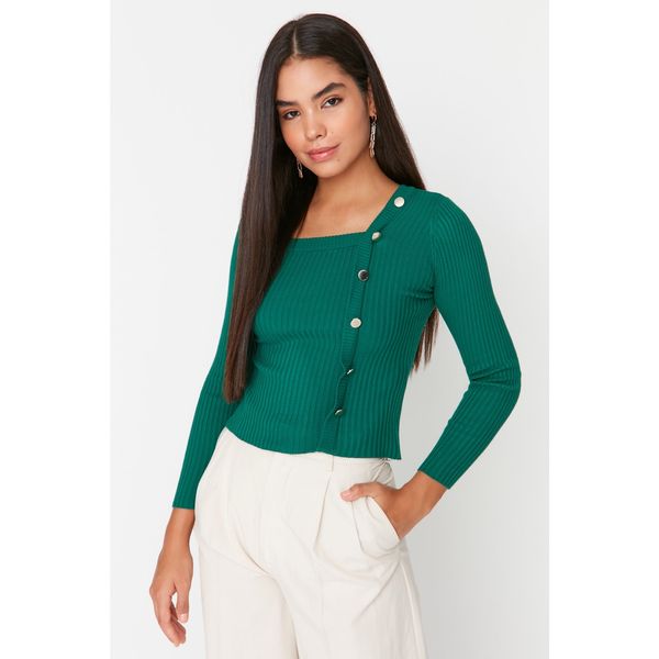 Trendyol Trendyol Green Button Detailed Knitwear Sweater