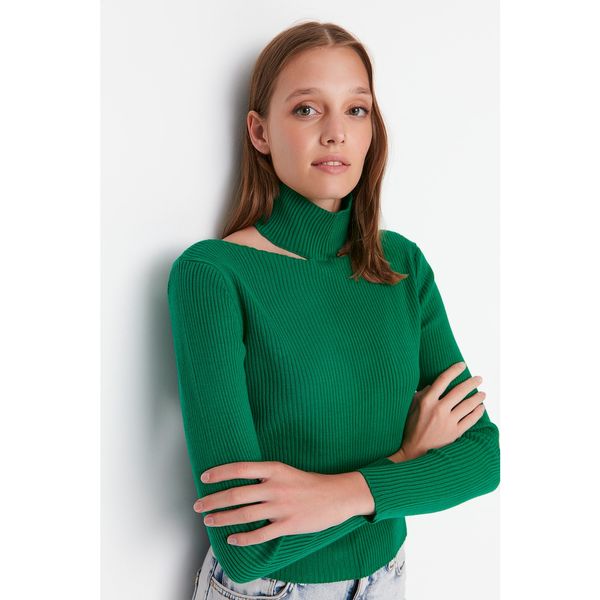Trendyol Trendyol Green Choker Collar Knitwear Sweater