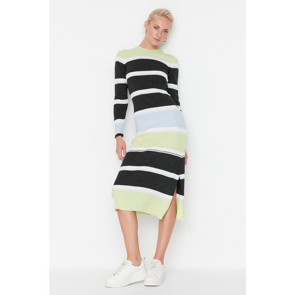 Trendyol Trendyol Green Color Block Knitwear Dress