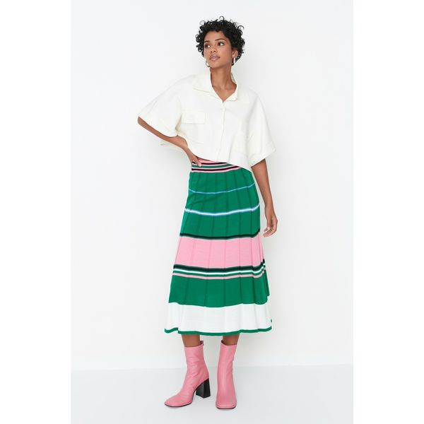 Trendyol Trendyol Green Color Block Knitwear Skirt