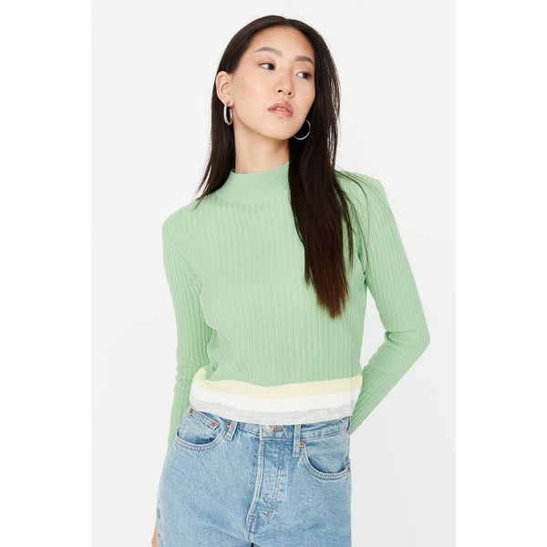 Trendyol Trendyol Green Color Block Knitwear Sweater