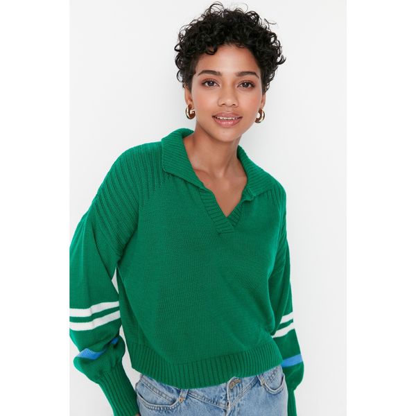 Trendyol Trendyol Green Color Block Knitwear Sweater