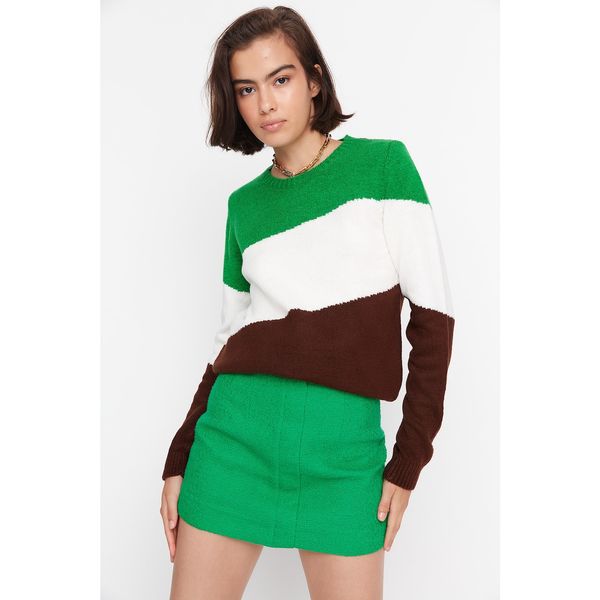 Trendyol Trendyol Green Color Block Knitwear Sweater