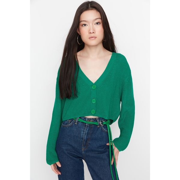 Trendyol Trendyol Green Crop Knitwear Cardigan