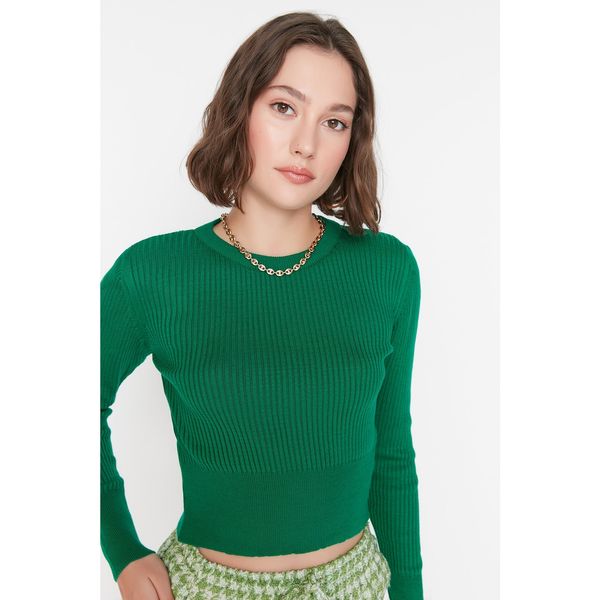 Trendyol Trendyol Green Crop Knitwear Sweater