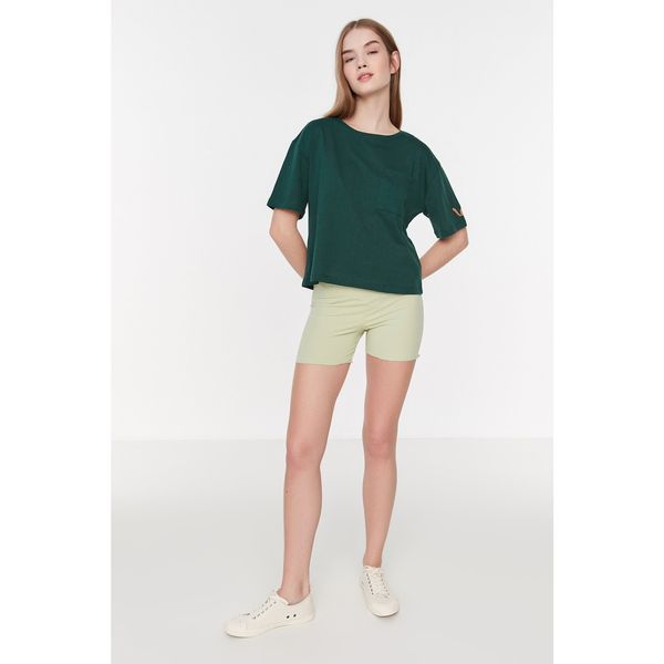 Trendyol Trendyol Green Embroidered Knitted T-Shirt