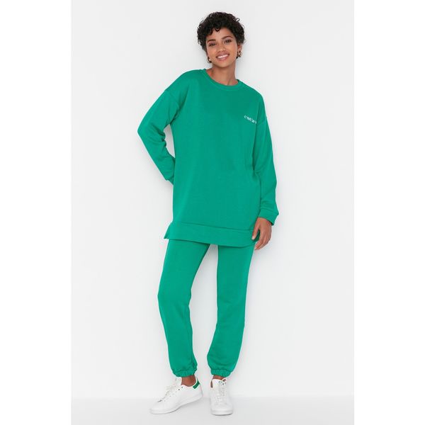 Trendyol Trendyol Green Embroidered Tracksuit Set