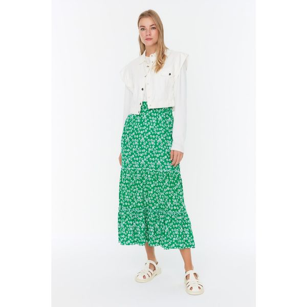 Trendyol Trendyol Green Floral Patterned Skirt