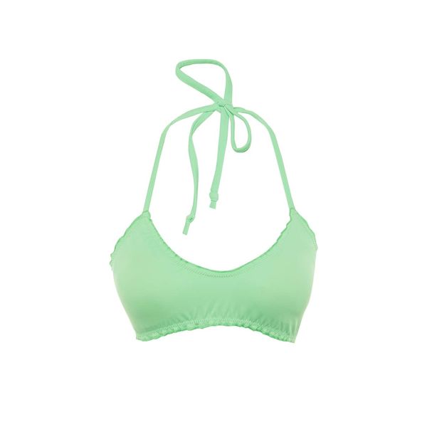 Trendyol Trendyol Green Frill Detailed Bikini Top