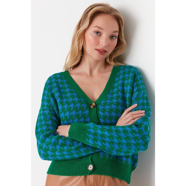 Trendyol Trendyol Green Jacquard Knitwear Cardigan