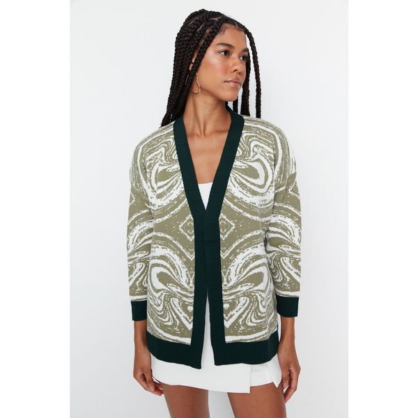 Trendyol Trendyol Green Jacquard Knitwear Cardigan