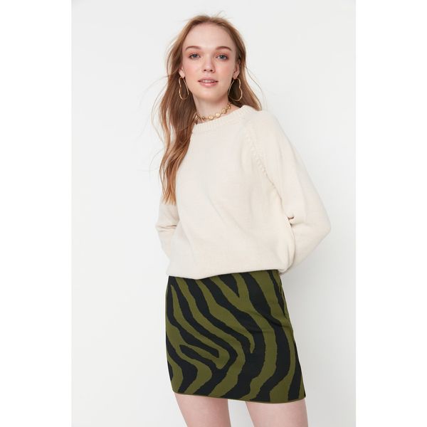 Trendyol Trendyol Green Jacquard Knitwear Skirt