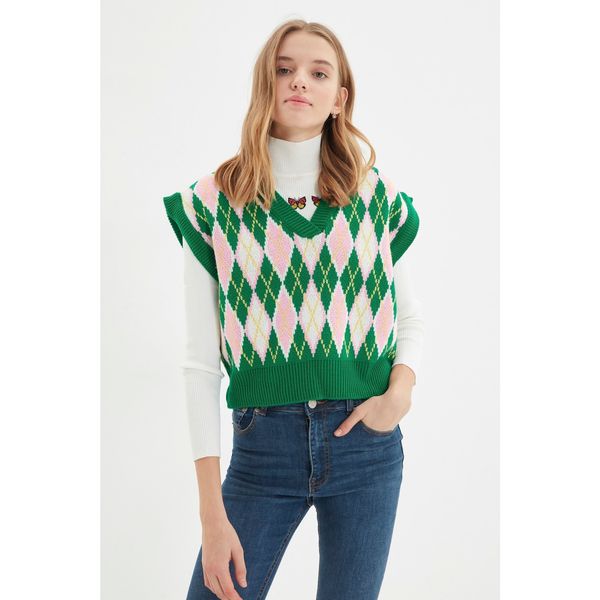 Trendyol Trendyol Green Jacquard Knitwear Sweater