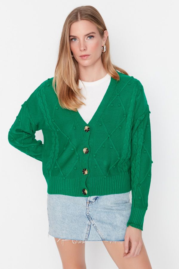 Trendyol Trendyol Green Knitted Detailed Knitwear Cardigan