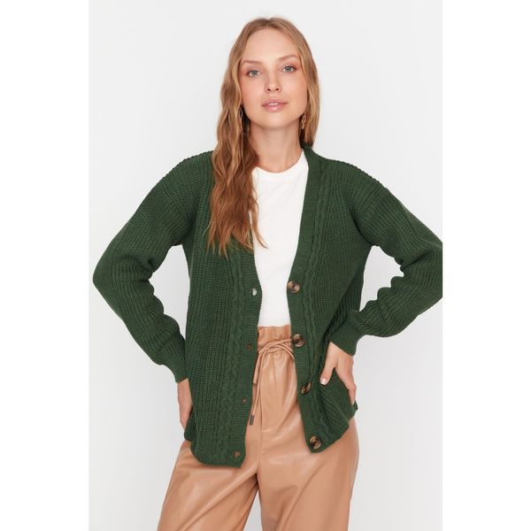 Trendyol Trendyol Green Knitted Detailed Knitwear Cardigan