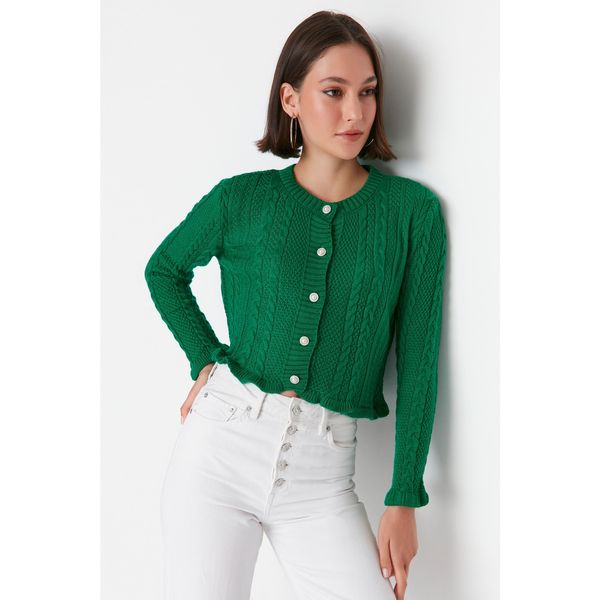 Trendyol Trendyol Green Knitted Detailed Knitwear Cardigan