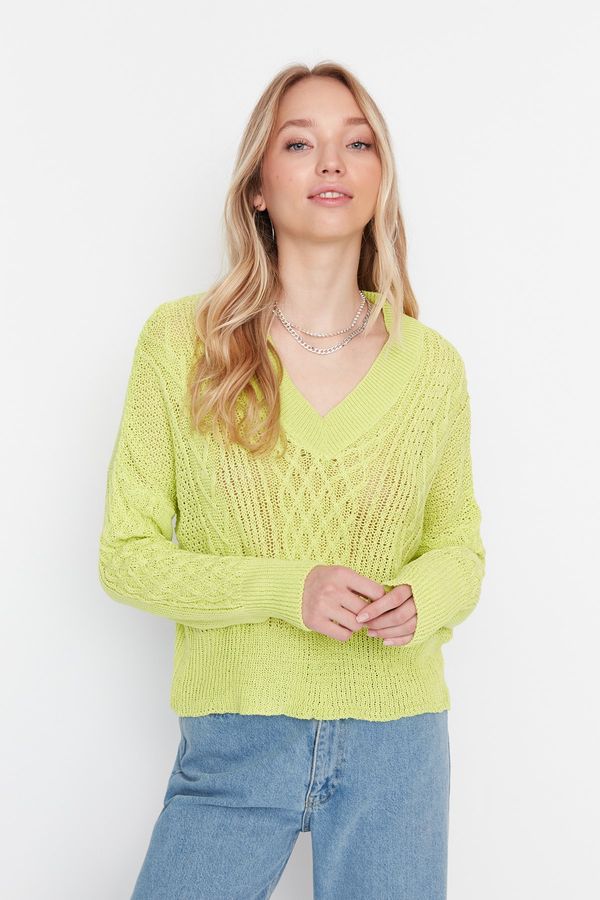 Trendyol Trendyol Green Knitted Detailed Knitwear Sweater