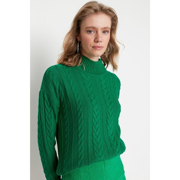 Trendyol Trendyol Green Knitted Detailed Knitwear Sweater