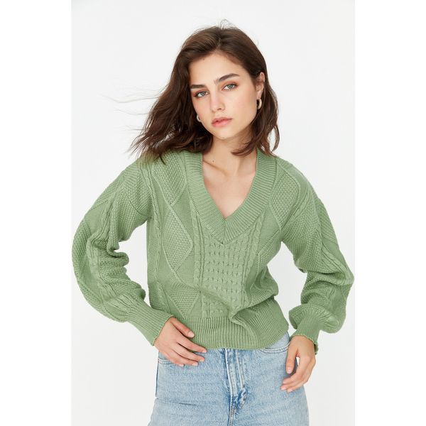Trendyol Trendyol Green Knitted Detailed Knitwear Sweater