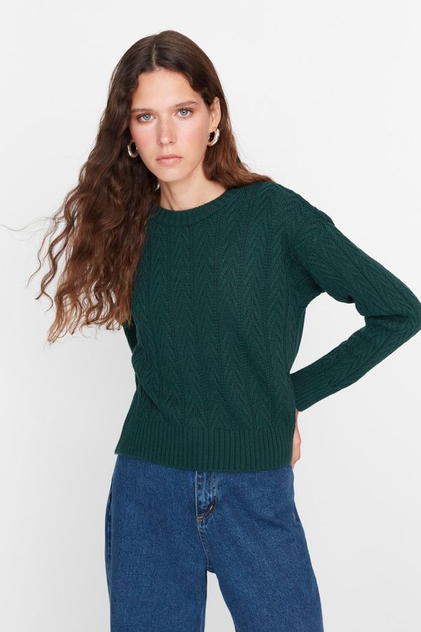 Trendyol Trendyol Green Knitted Detailed Knitwear Sweater