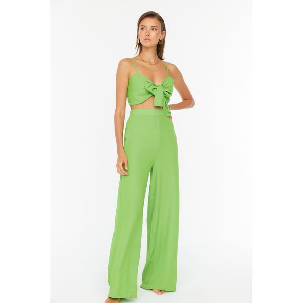 Trendyol Trendyol Green Lacing Detailed Blouse-Pants Set