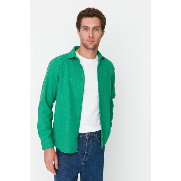 Trendyol Trendyol Green Men Regular Fit Woodcut Plaid Shirt