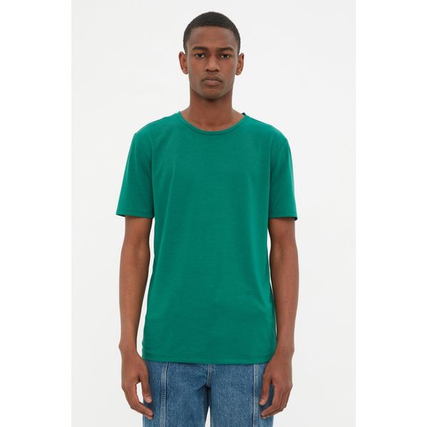 Trendyol Trendyol Green Men's Basic Slim Fit Crew Neck Short Sleeved T-Shirt