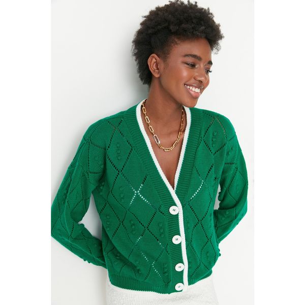 Trendyol Trendyol Green Openwork Knitwear Cardigan