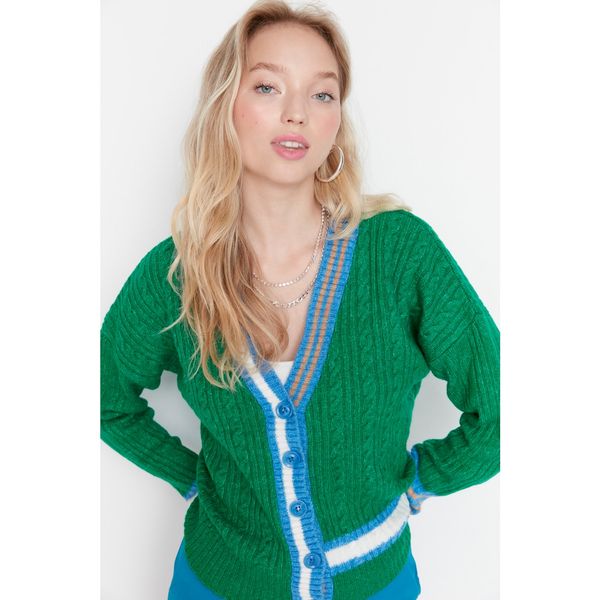 Trendyol Trendyol Green Patterned Knitwear Cardigan
