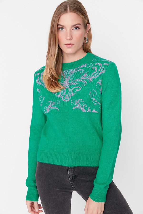 Trendyol Trendyol Green Patterned Knitwear Sweater