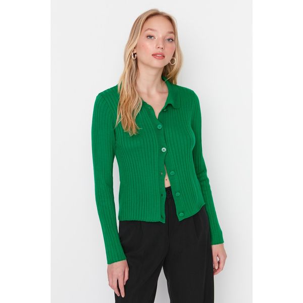 Trendyol Trendyol Green Polo Neck Knitwear Cardigan