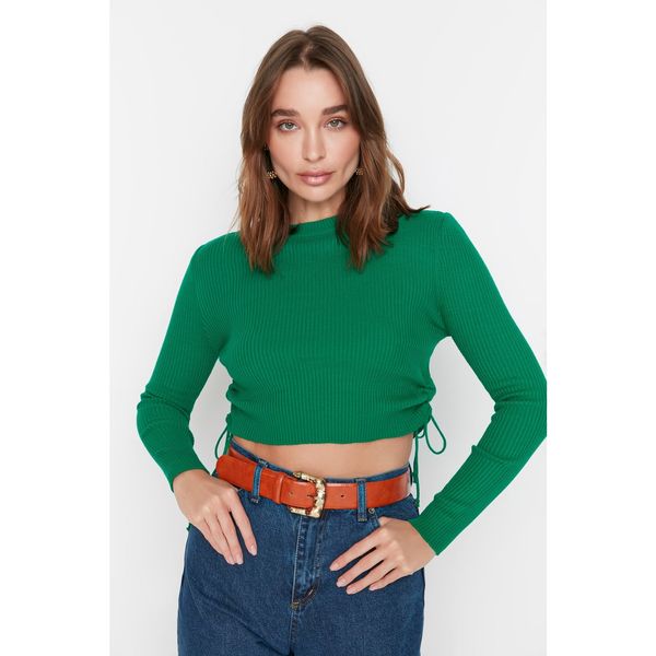 Trendyol Trendyol Green Side Drawstring Knitwear Sweater