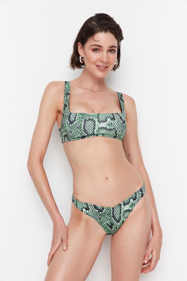 Trendyol Trendyol Green Snake Pattern Bikini Bottom
