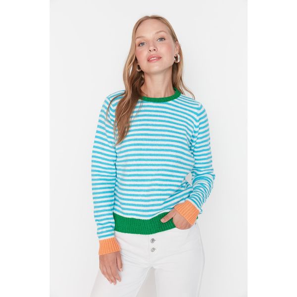 Trendyol Trendyol Green Striped Knitwear Sweater