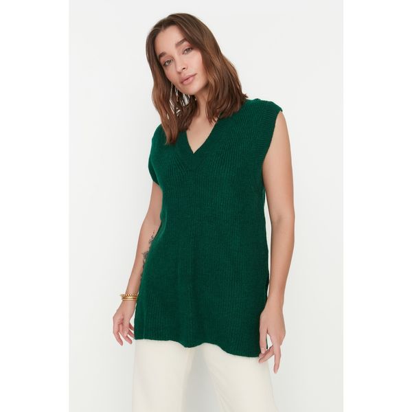 Trendyol Trendyol Green V Neck Knitwear Sweater