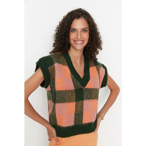 Trendyol Trendyol Green V-Neck Sweater