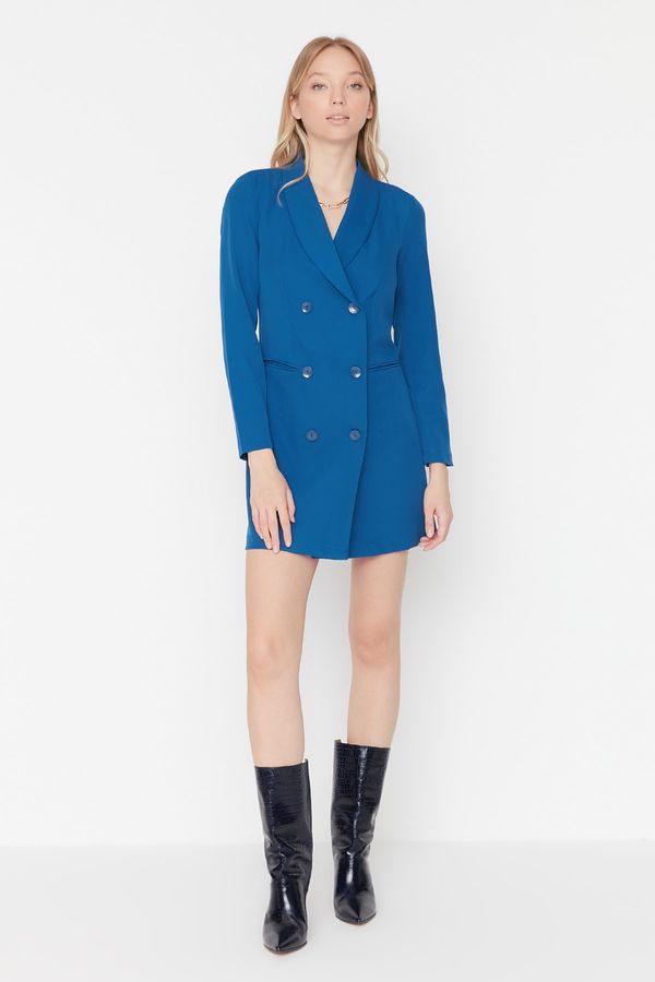 Trendyol Trendyol Indigo Button Detailed Jacket Dress