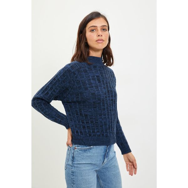 Trendyol Trendyol Indigo High Collar Knitwear Sweater