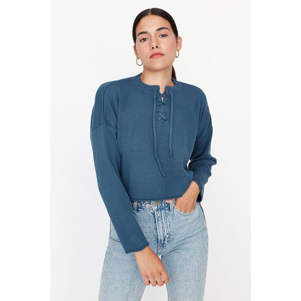 Trendyol Trendyol Indigo Low Sleeve Knitwear Sweater