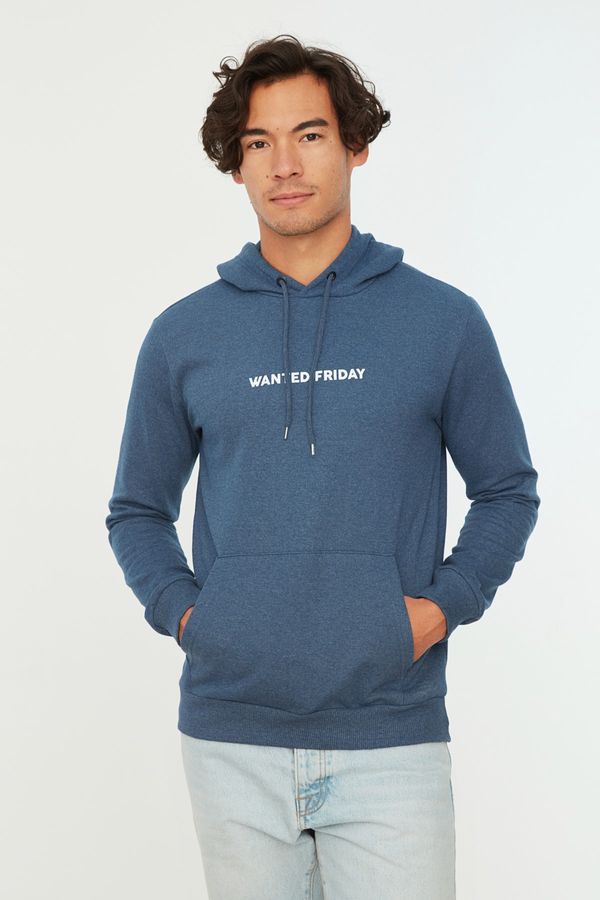 Trendyol Trendyol Indigo Men's Printed Sweatshirt