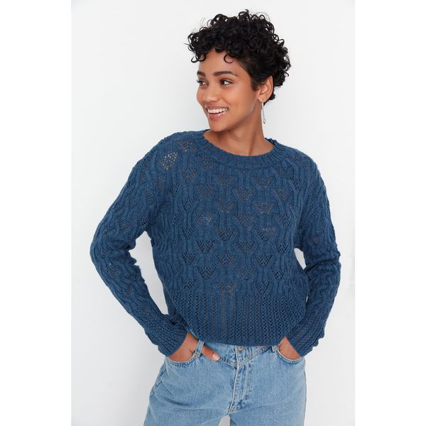 Trendyol Trendyol Indigo Patterned Knitwear Sweater