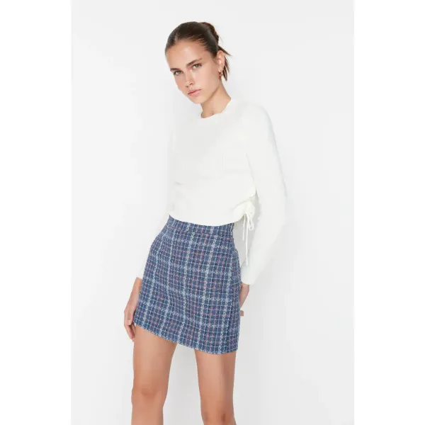 Trendyol Trendyol Indigo Plaid Skirt