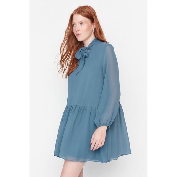 Trendyol Trendyol Indigo Scarf Collar Dress