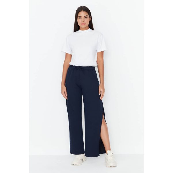 Trendyol Trendyol Indigo Slit Detailed Knitted Sweatpants