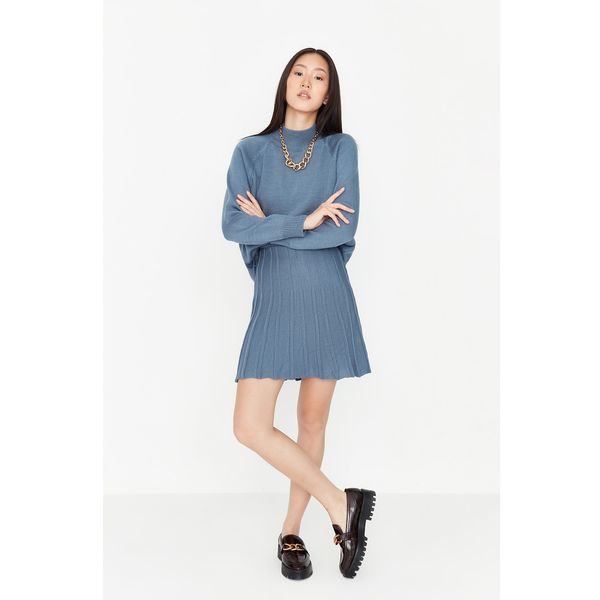 Trendyol Trendyol Indigo Sweater Frilly Skirt Knitwear Bottom-Top Set