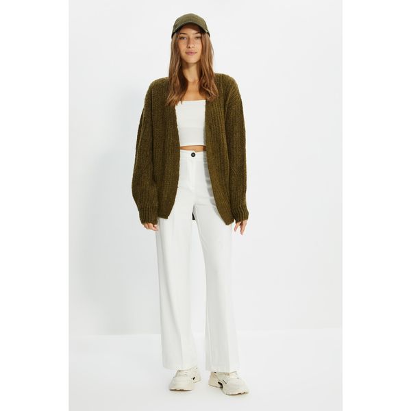 Trendyol Trendyol Khaki Dzianina Dzianina Cardigan