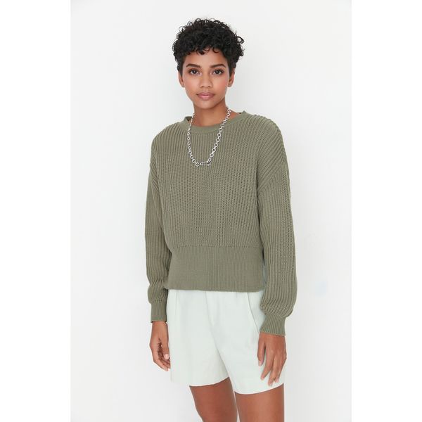 Trendyol Trendyol Khaki Knitted Detailed Knitwear Sweater